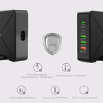 F88 3 個 USB + 2 個 USB-C / Type-C 埠 QC3.0 桌面充電器，F88