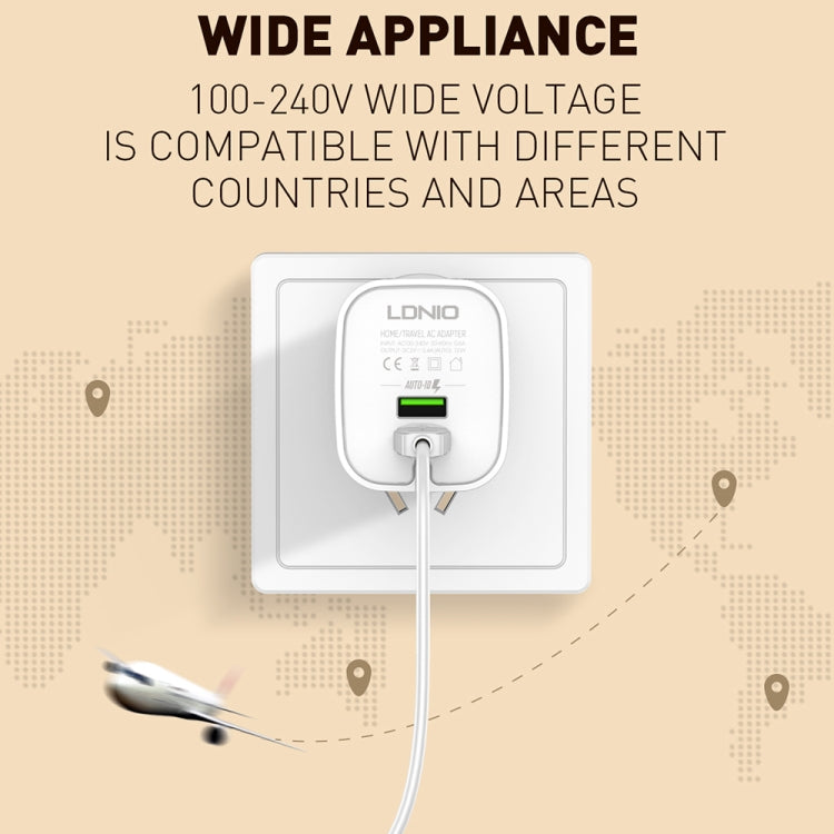 LDNIO A201 2.4A 雙 USB 充電頭旅行直充手機適配器充電器，附 Micro USB 數據線，Micro USB