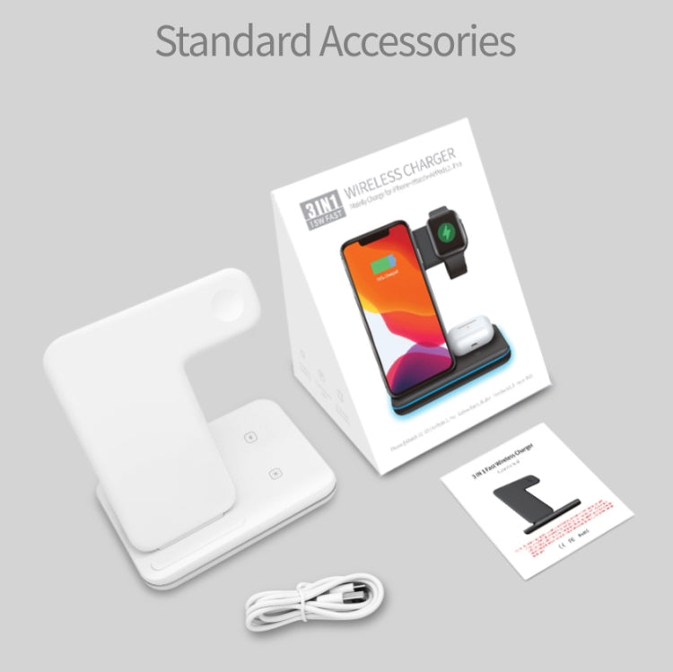 Z5A QI 直立磁吸無線充電器，適用手機、Apple Watch、AirPods / Samsung Galaxy Buds / Huawei Free Buds，帶觸控環燈，Z5A
