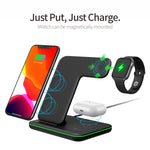 Z5A QI 直立磁吸無線充電器，適用手機、Apple Watch、AirPods / Samsung Galaxy Buds / Huawei Free Buds，帶觸控環燈，Z5A