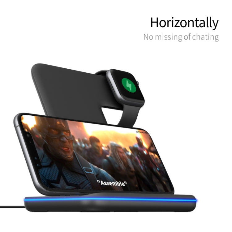 Z5A QI 直立磁吸無線充電器，適用手機、Apple Watch、AirPods / Samsung Galaxy Buds / Huawei Free Buds，帶觸控環燈，Z5A