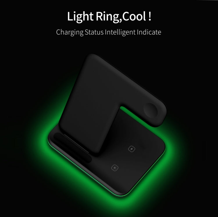 Z5A QI 直立磁吸無線充電器，適用手機、Apple Watch、AirPods / Samsung Galaxy Buds / Huawei Free Buds，帶觸控環燈，Z5A