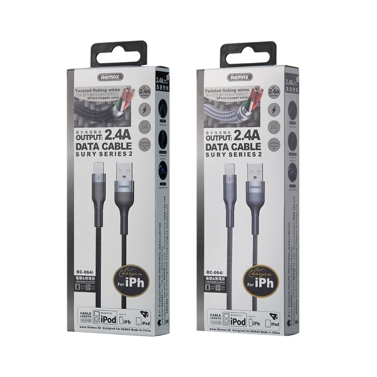 REMAX RC-064i Sury 2 系列 1米 2.4A USB 轉 8 針數據線，適用 iPhone、iPad，8 針