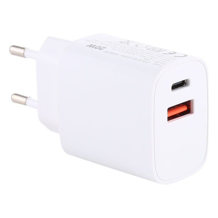 T085 20W USB + Type-C 快充旅行電源適配器，歐規插頭，IP8G0711EU，IP8G0711US