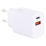 T085 20W USB + Type-C 快充旅行電源適配器，歐規插頭，IP8G0711EU，IP8G0711US