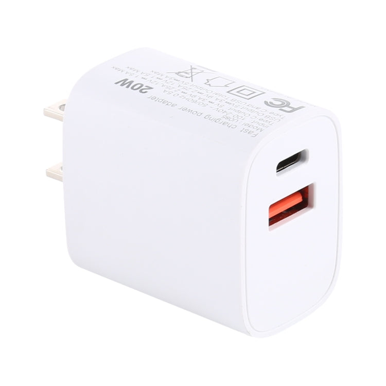 T085 20W USB + Type-C 快充旅行電源適配器，歐規插頭，IP8G0711EU，IP8G0711US
