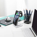 HQ-UD21 3 合 1 折疊手機手錶多功能充電支架，無線充電器，適用 iPhone、Apple Watch 與 AirPods，HQ-UD21