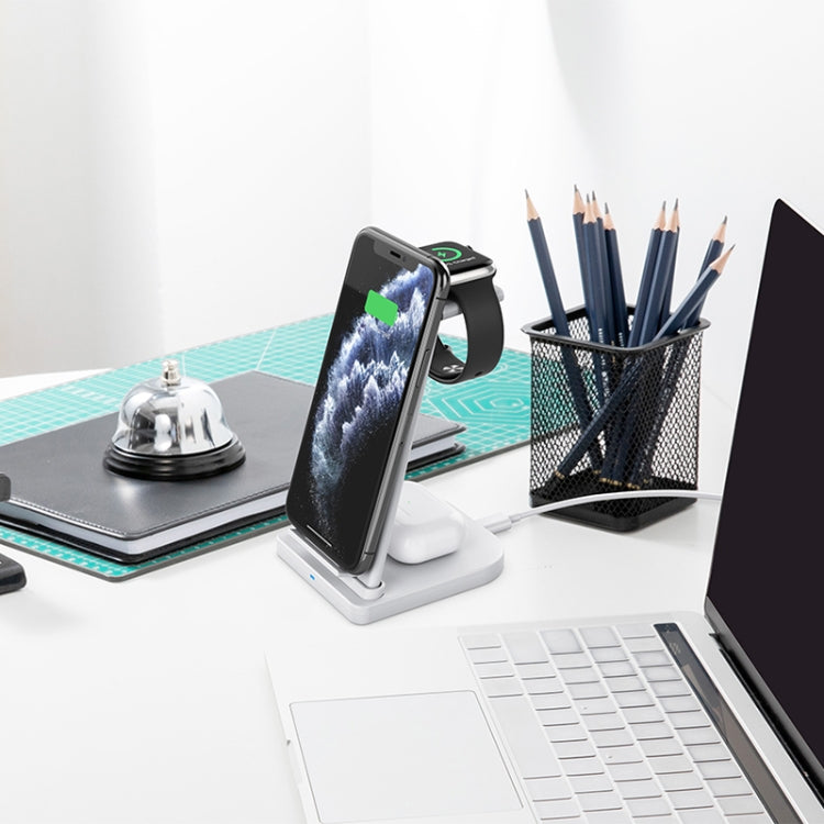 HQ-UD21 3 合 1 折疊手機手錶多功能充電支架，無線充電器，適用 iPhone、Apple Watch 與 AirPods，HQ-UD21