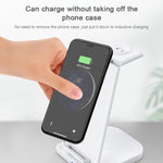 HQ-UD21 3 合 1 折疊手機手錶多功能充電支架，無線充電器，適用 iPhone、Apple Watch 與 AirPods，HQ-UD21