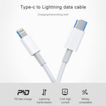 AWEI CL-68 3A Type-C / USB-C轉8針PD快充數據線，長度：1米