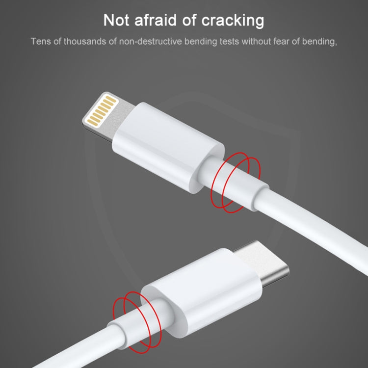 AWEI CL-68 3A Type-C / USB-C轉8針PD快充數據線，長度：1米