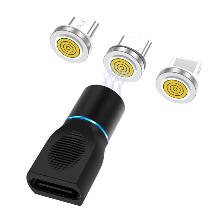4 合 1 3A 8 針 & USB-C / Type-C & Micro USB 鋅合金磁吸充電頭 + USB-C / Type-C 磁吸充電轉接器套裝，USB-C / Type-C