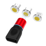 4 合 1 3A 8 針 & USB-C / Type-C & Micro USB 鋅合金磁吸充電頭 + USB-C / Type-C 磁吸充電轉接器套裝，USB-C / Type-C