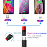 4 合 1 3A 8 針 & USB-C / Type-C & Micro USB 鋅合金磁吸充電頭 + USB-C / Type-C 磁吸充電轉接器套裝，USB-C / Type-C