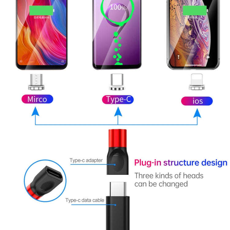 4 合 1 3A 8 針 & USB-C / Type-C & Micro USB 鋅合金磁吸充電頭 + USB-C / Type-C 磁吸充電轉接器套裝，USB-C / Type-C