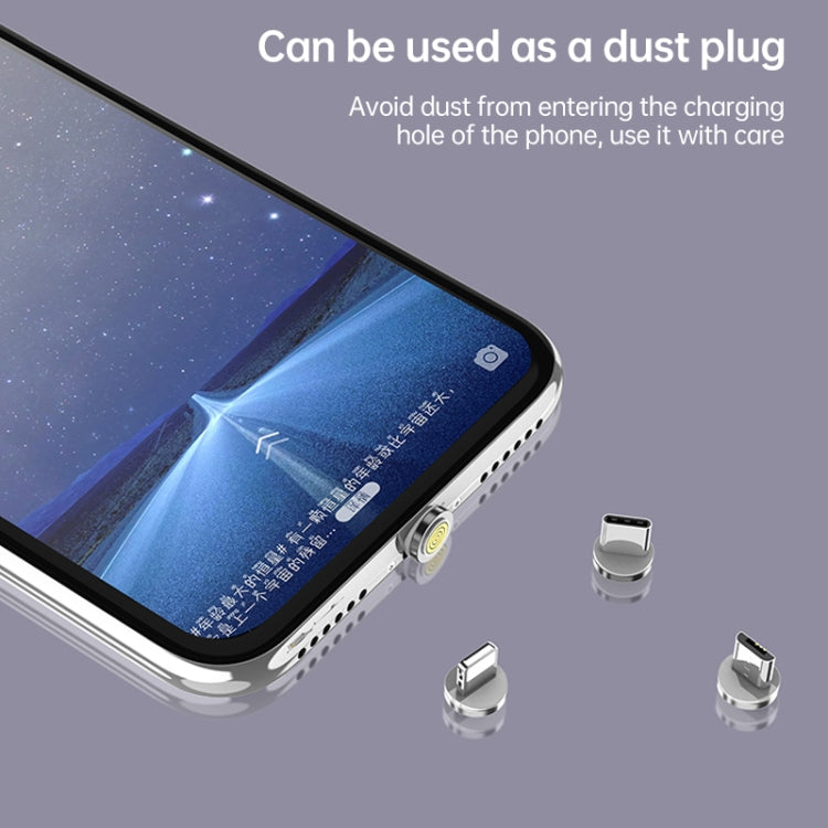 4 合 1 3A 8 針 & USB-C / Type-C & Micro USB 鋅合金磁吸充電頭 + USB-C / Type-C 磁吸充電轉接器套裝，USB-C / Type-C