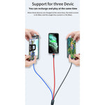 40W 5A USB 轉 Micro USB + USB-C / Type-C + 8 針快速充電數據線，線長：1.2米，1.2米