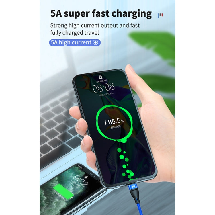 40W 5A USB 轉 Micro USB + USB-C / Type-C + 8 針快速充電數據線，線長：1.2米，1.2米