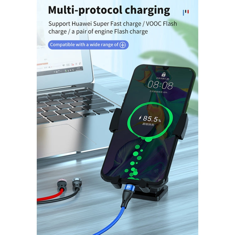 40W 5A USB 轉 Micro USB + USB-C / Type-C + 8 針快速充電數據線，線長：1.2米，1.2米