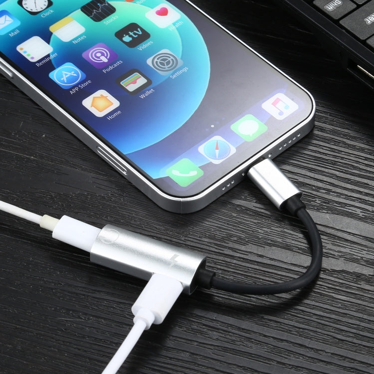 2合1 8針公對雙8針母充電及聽音樂音頻耳機轉接器，兼容所有iOS系統