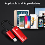 2合1 8針公對雙8針母充電及聽音樂音頻耳機轉接器，兼容所有iOS系統