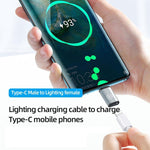 USB-C / Type-C 公頭轉 8 針母頭充電轉接器，支持數據傳輸，8 針母頭