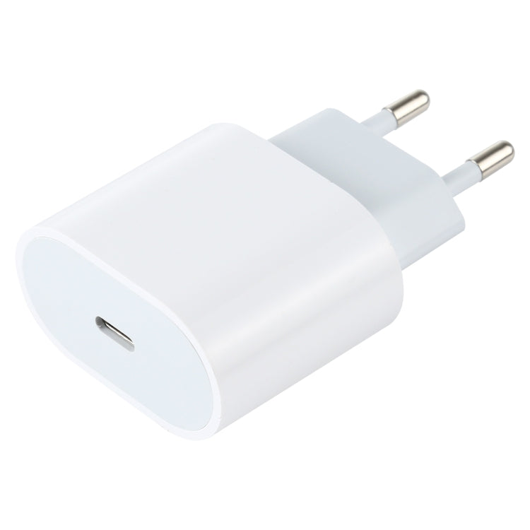 L-012 2 合 1 20W PD USB-C / Type-C 介面旅行充電器 + USB-C / Type-C 轉 8 Pin 數據線組，歐洲插頭