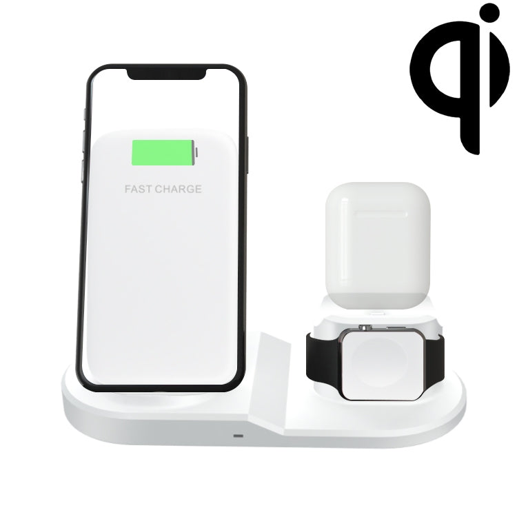 OJD-45 3合1 QI 10W 手機 + 手錶 + 8針耳機充電埠多功能無線充電器，適用於手機、手錶及AirPods 2，OJD-45