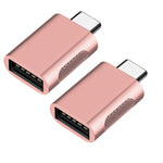 2件裝SBT-158 USB-C / Type-C公轉USB 3.0母鋅合金轉接器，SBT-158黑色，SBT-158金色，SBT-158玫瑰金，SBT-158銀色