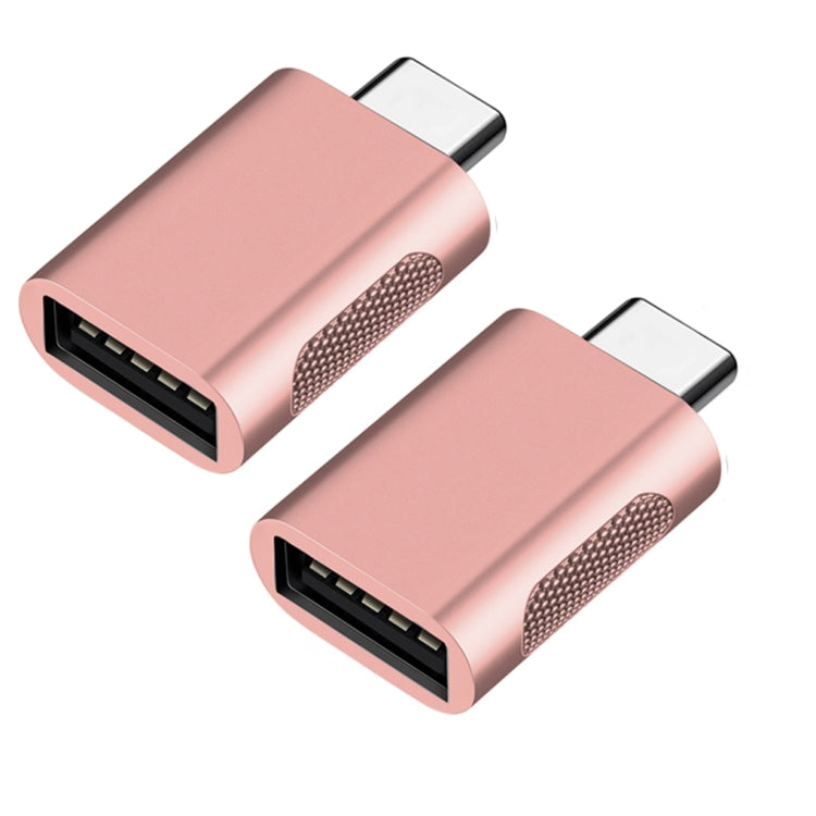 2件裝SBT-158 USB-C / Type-C公轉USB 3.0母鋅合金轉接器，SBT-158黑色，SBT-158金色，SBT-158玫瑰金，SBT-158銀色