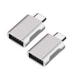2件裝SBT-158 USB-C / Type-C公轉USB 3.0母鋅合金轉接器，SBT-158黑色，SBT-158金色，SBT-158玫瑰金，SBT-158銀色