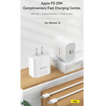 awei PD5 PD 20W 快充旅行充電器電源適配器，附 Type-C / USB-C 轉 8 Pin 線，美規插頭