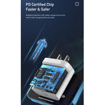 awei PD5 PD 20W 快充旅行充電器電源適配器，附 Type-C / USB-C 轉 8 Pin 線，美規插頭