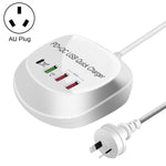 WLX-T3P 4合1 PD + QC多功能智能快速充電USB充電器，WLX-T3P澳洲插頭，WLX-T3P歐洲插頭，WLX-T3P英國插頭，WLX-T3P美國插頭