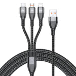ADC-138 66W 3合1 USB轉8針 + Micro USB + USB-C / Type-C快速充電編織數據線，線長：1.2米