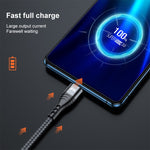 ADC-138 66W 3合1 USB轉8針 + Micro USB + USB-C / Type-C快速充電編織數據線，線長：1.2米