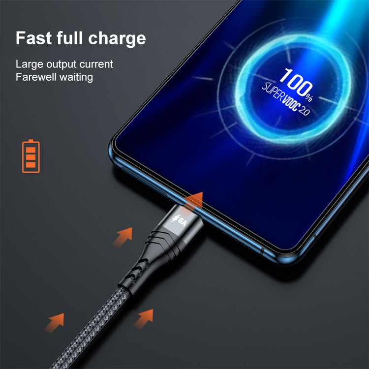 ADC-138 66W 3合1 USB轉8針 + Micro USB + USB-C / Type-C快速充電編織數據線，線長：1.2米