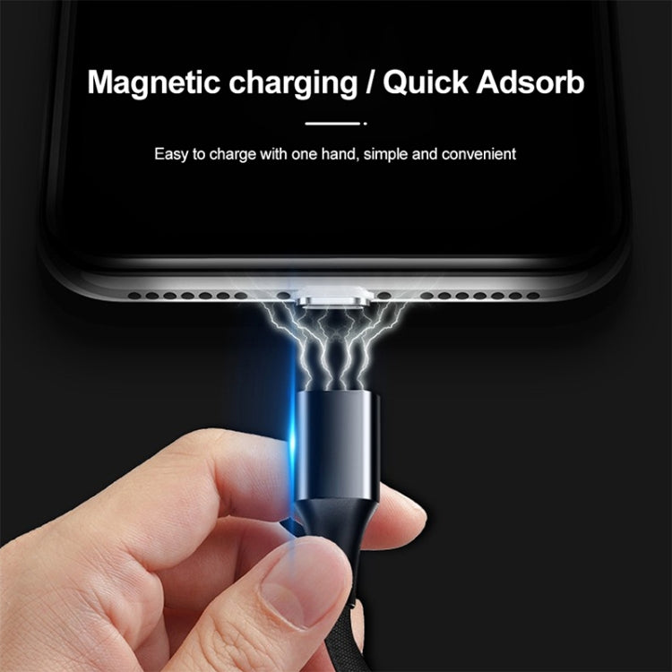 M11 3 合 1 5A USB 轉 8 Pin + Micro USB + USB-C / Type-C 尼龍編織磁吸數據線，線長：2米，8 Pin + Micro USB + USB-C / Type-C