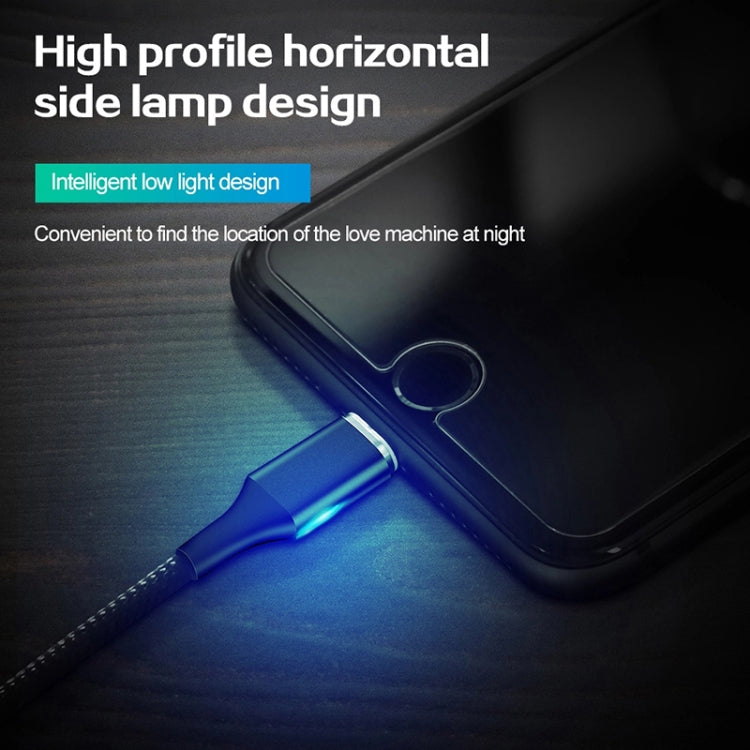M11 3 合 1 5A USB 轉 8 Pin + Micro USB + USB-C / Type-C 尼龍編織磁吸數據線，線長：2米，8 Pin + Micro USB + USB-C / Type-C