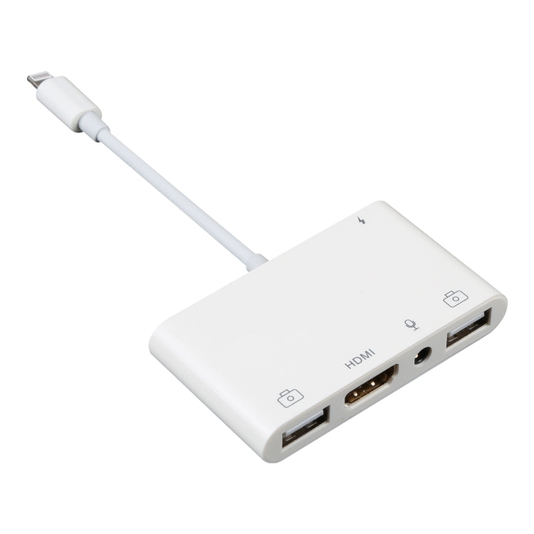 4合1 8針轉雙USB + 3.5毫米AUX + HDMI OTG音頻數字AV轉接器