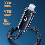 REMAX RC-128i 20W Type-C / USB-C轉8針智能數字顯示鋅合金編織充電數據線，長度：1.2米