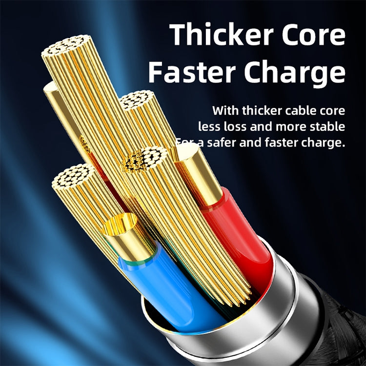 REMAX RC-128i 20W Type-C / USB-C轉8針智能數字顯示鋅合金編織充電數據線，長度：1.2米