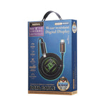 REMAX RC-128i 20W Type-C / USB-C轉8針智能數字顯示鋅合金編織充電數據線，長度：1.2米