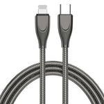 ADC-009 USB-C / Type-C 轉 8 Pin 鋅合金軟管快充數據線，線長：1m，USB-C / Type-C 轉 8 Pin