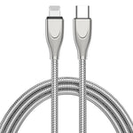 ADC-009 USB-C / Type-C 轉 8 Pin 鋅合金軟管快充數據線，線長：1m，USB-C / Type-C 轉 8 Pin