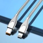 ADC-009 USB-C / Type-C 轉 8 Pin 鋅合金軟管快充數據線，線長：1m，USB-C / Type-C 轉 8 Pin