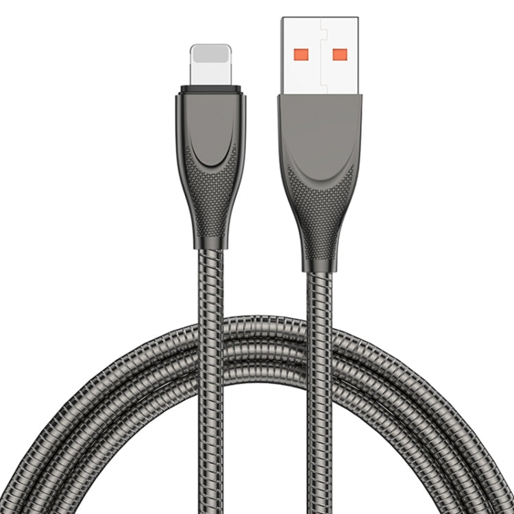 ADC-009 USB轉8針鋅合金軟管快速充電數據線，線長：1米，USB轉8針