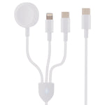 3合1 USB-C / Type-C 轉 8 Pin + USB-C / Type-C + 磁吸手錶無線充電數據線，線長：1.2米，3合1
