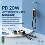 REMAX RC-140i Thor 系列 PD 20W USB-C / Type-C 轉 8 Pin 便攜掛繩數據線，線長：1.2m，USB-C / Type-C 轉 8 Pin