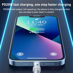 WK WDC-187 Qjie 系列 20W USB-C/Type-C 轉 8 Pin 快充數據線，長度：1m，USB-C/Type-C 轉 8 Pin